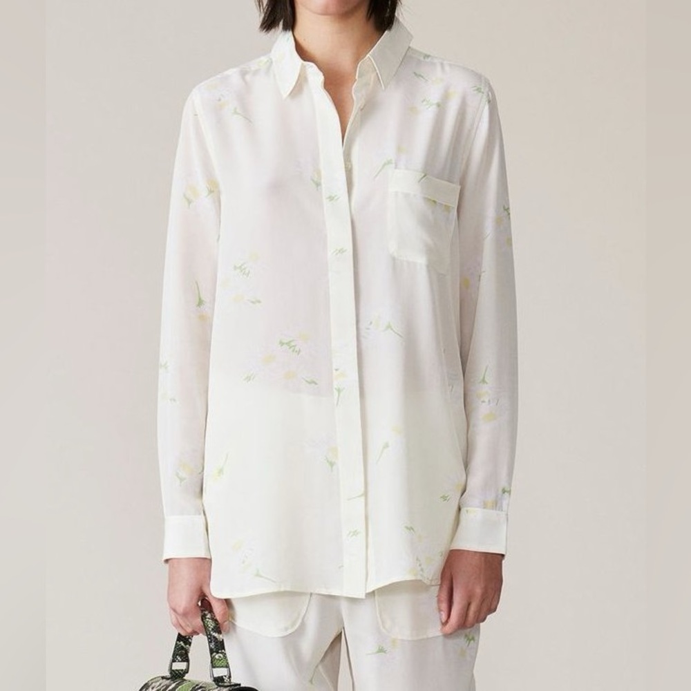 Ganni Nolana Silk Button Down‎ Shirt sz36